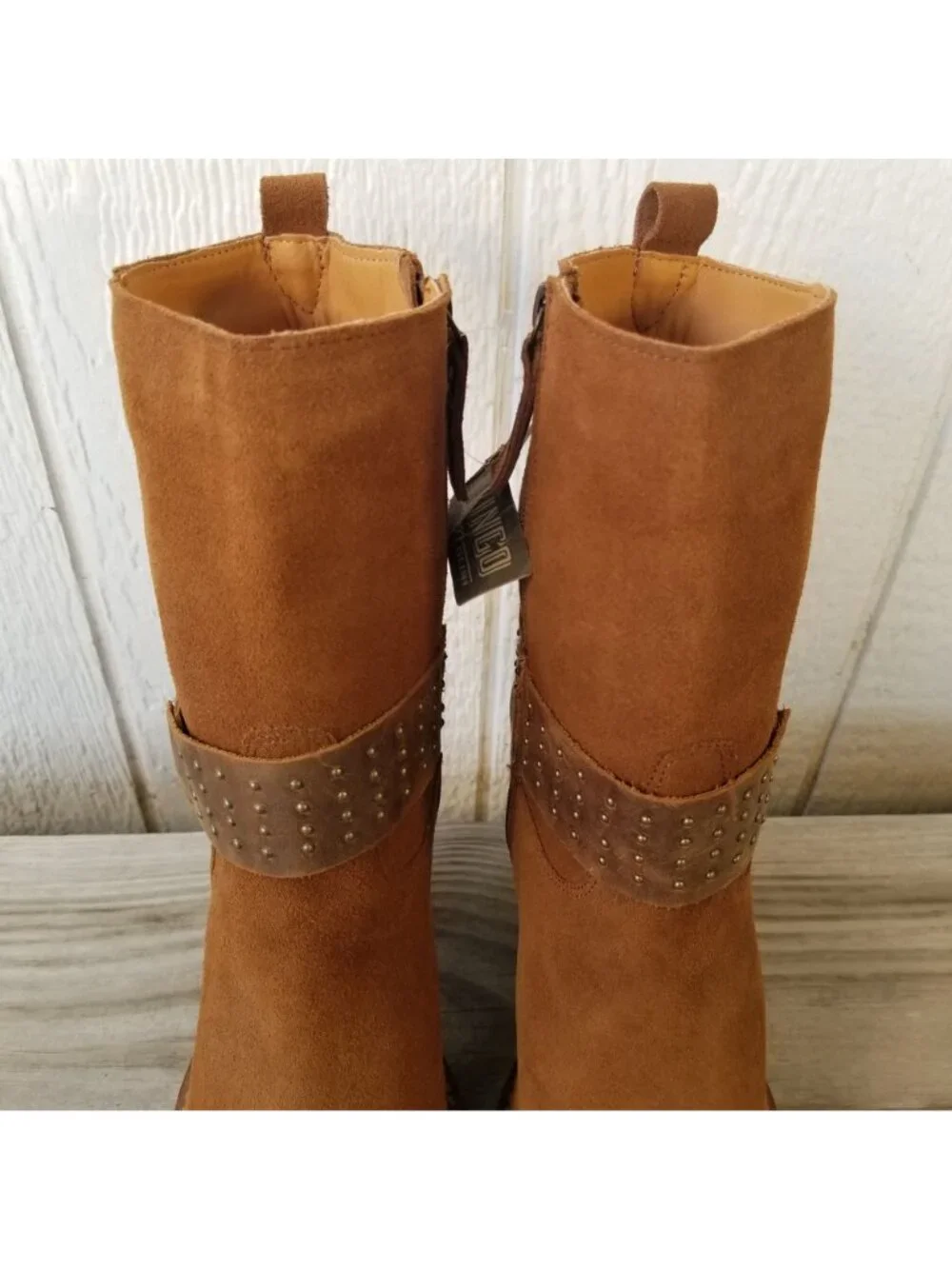 Dingo Songbird Womens Suede Stacked Harness Shortie Side Zip Boots 11 M DI2189